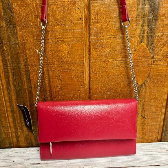 I.N.C. INTERNATIONAL CONCEPTS Averry Tunnel Convertible Clutch Crossbody – Red P - Picture 1 of 6